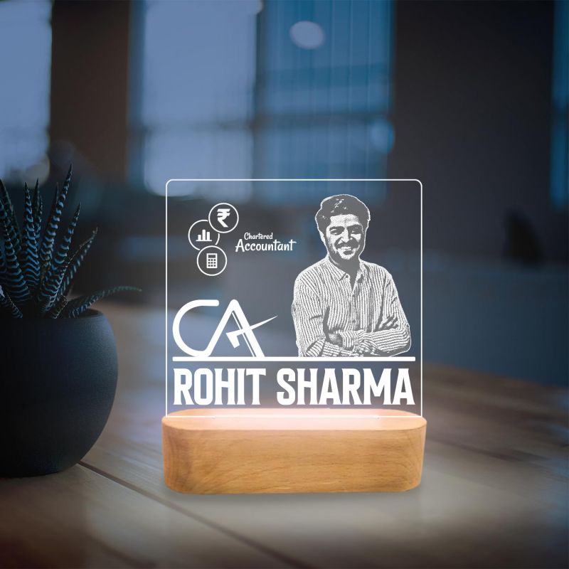 Customized Chartered Accountant Lamp with Warm White Light | Personalized with Photo & Name | Gift for CA